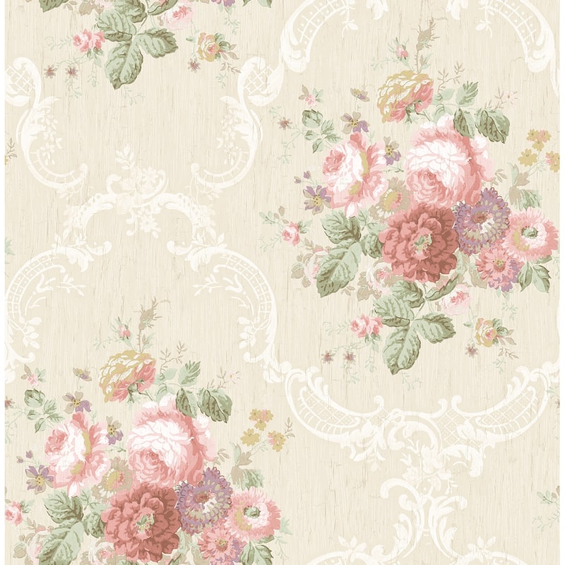 Seabrook Designs Meelis Floral Bouquet Unpasted Wallpaper