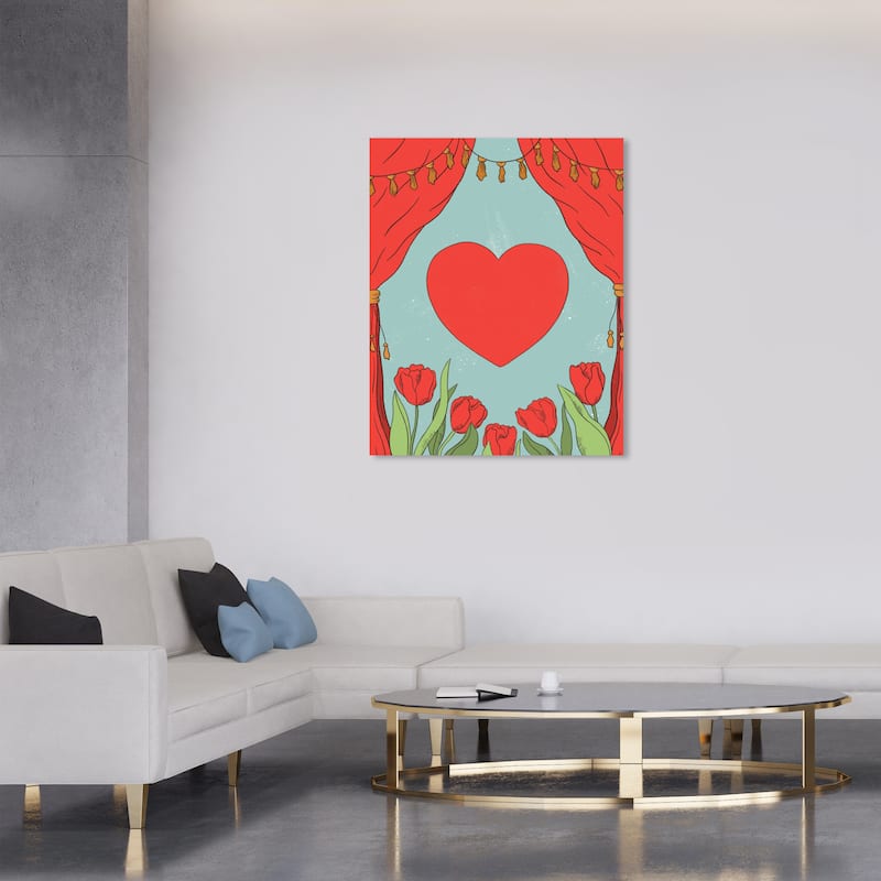 Wynwood Studio Canvas Floral and Botanical Love in the Bedchamber Red Modern & Contemporary Wall Art Canvas Print - 30 x 36