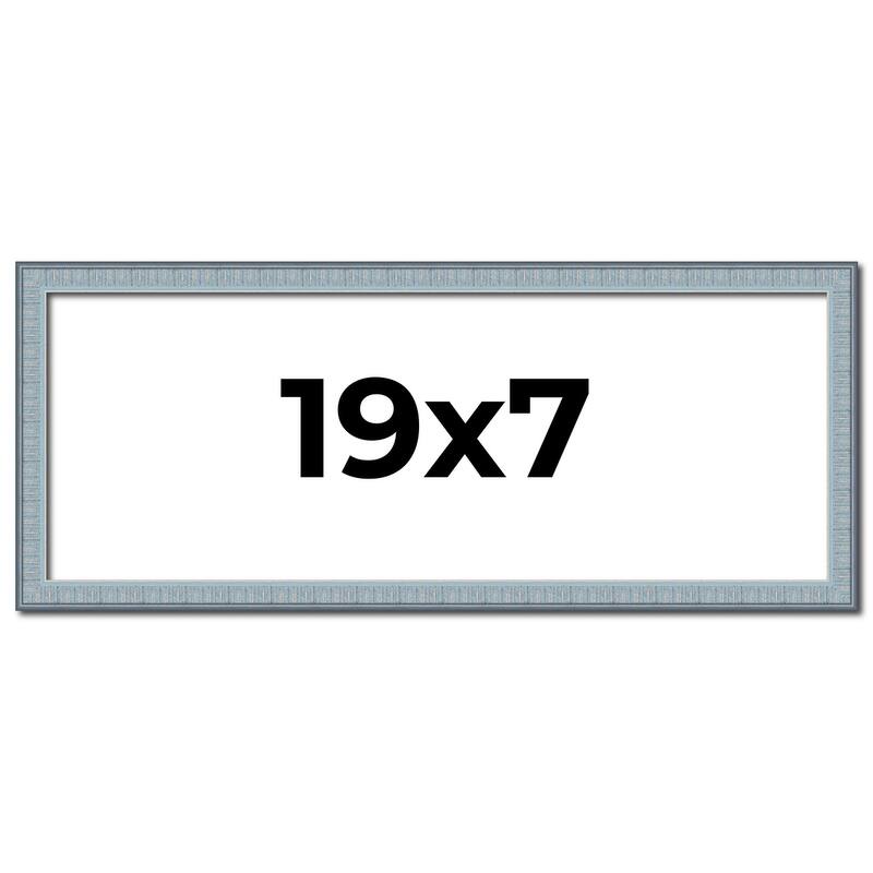 19x7 Frame Rustic Sky Blue Solid Wood Picture Frame | 0.75 Inch