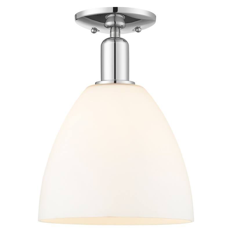 Innovations Lighting 716-1C-13-9 Bristol Semi-Flush Bristol 9" Wide - Polished Chrome / Matte White