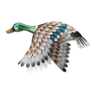 Metal Mallard Wall Decor - Wing Down