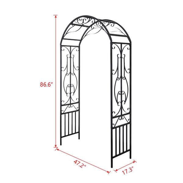 Kinbor Outdoor Metal Garden Arch Garden Arbour For Climbing Plant 7'3 ...