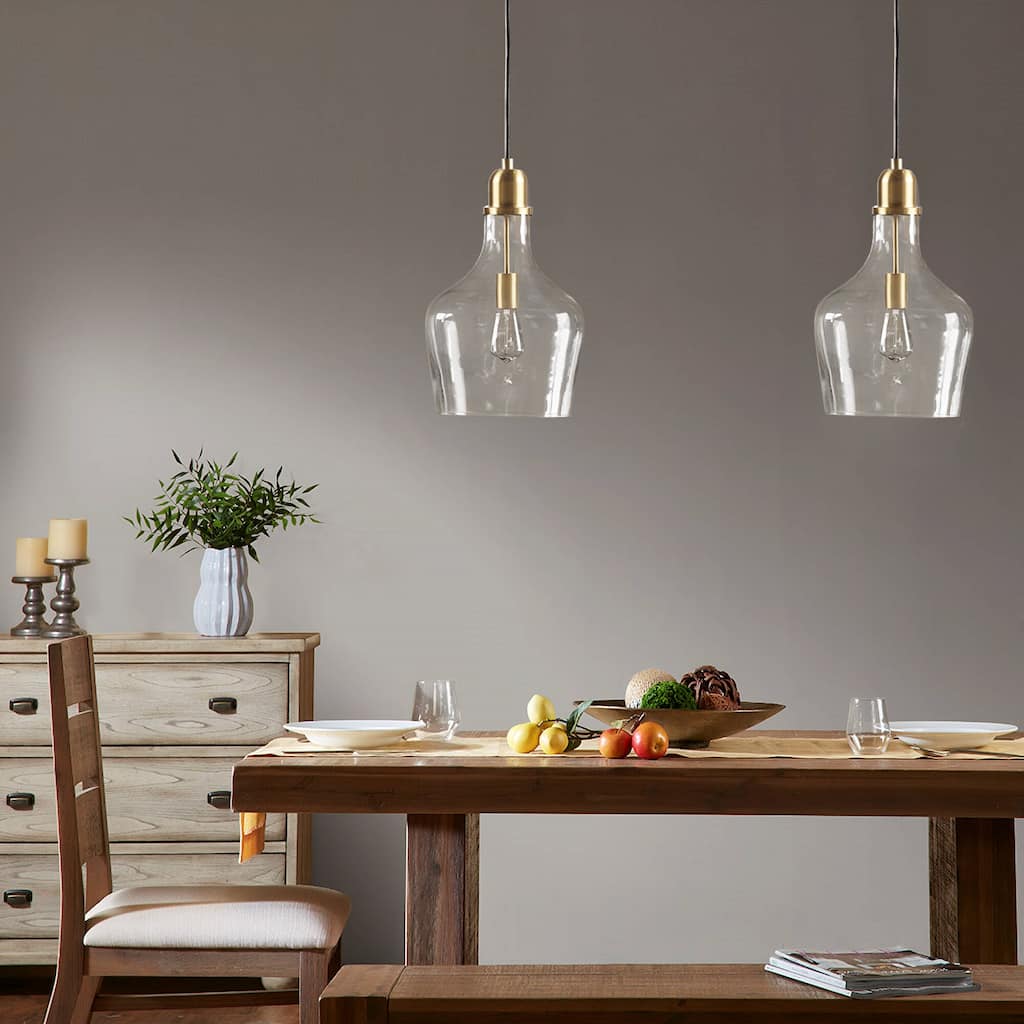 INK IVY Auburn Bell Shaped Hanging Glass Pendant Light