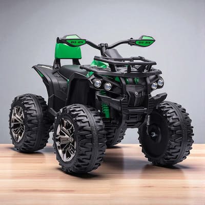 12V Kids 4-Wheeler Ride-On ATV with LED Headlights, Music, Wide Wheels, and Acceleration Pedal for Boys & Girls