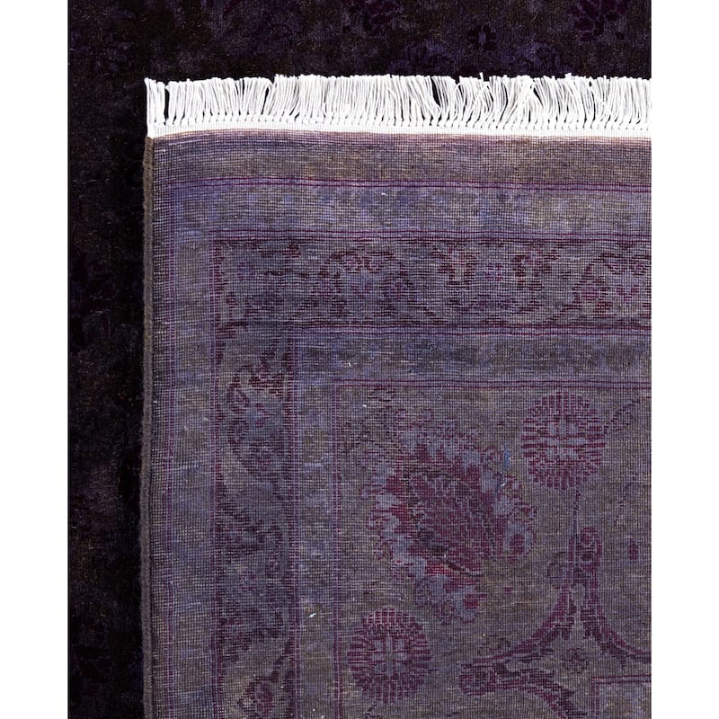 Overdyed One-of-a-Kind Hand-Knotted Square Area Rug - Purple - 6' 0" x 6' 1"