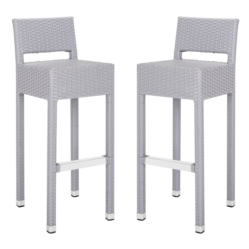 SAFAVIEH Landry Indoor-Outdoor Stacking Grey 30-inch Counter Stool - 13"W x 18"D x 38"H