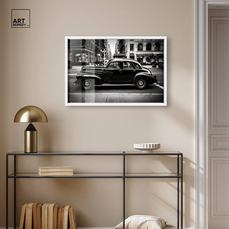 Vintage Car in New York Shadowbox by Art Remedy