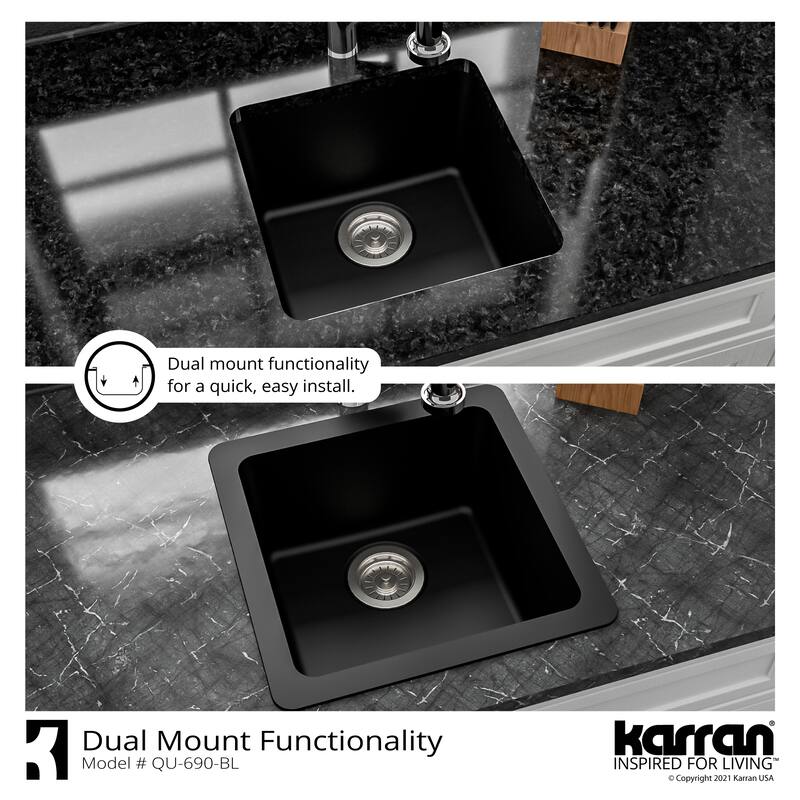 Karran Undermount Quartz Bar Single Bowl Sink