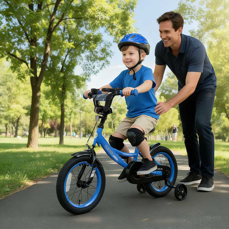 Costway 14" Kids Bike with Removable Training Wheels Adjustable Seat & - See Details