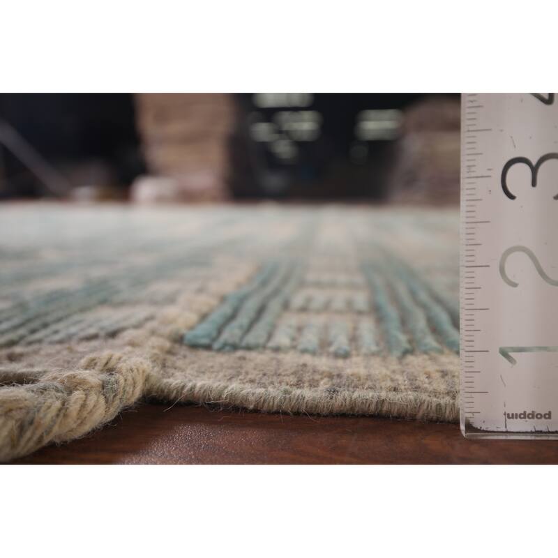 Earth Tone Moroccan Modern Area Rug Hand-Knotted Wool Carpet - 8'0"x 10'10"