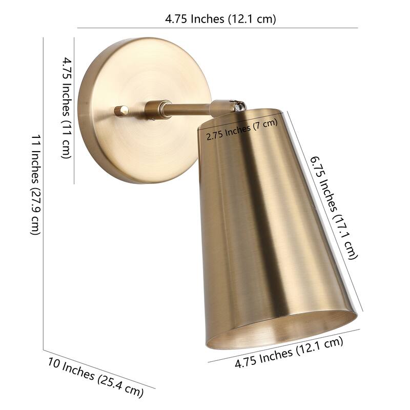 SAFAVIEH Lighting Tybritt Led Wall Sconce - 4.8"x10"x11" - Brown/White - 5Wx10Dx11H