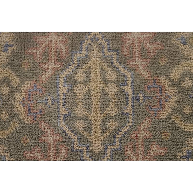 Earth Tone Transitional Oushak Runner Rug Handmade Wool Carpet - 2'7"x 10'0"