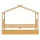 preview thumbnail 34 of 72, Creativity House Bed Twin Size Frame with 2 Wood Drawers for Boys Girls, Wood Platform Bed with Roof No Box Spring Needed