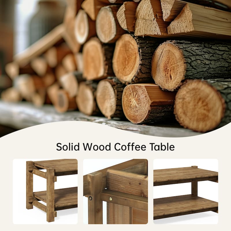 47" Solid Wood Coffee Table