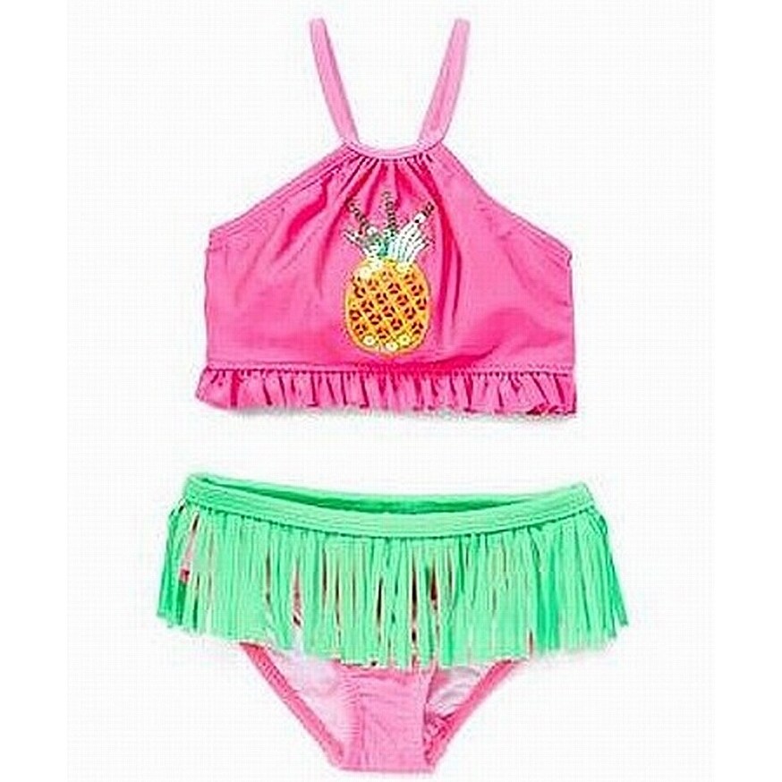 Shop Love U Lots Pink Girls Size 5 Pineapple Fringe Swimwear