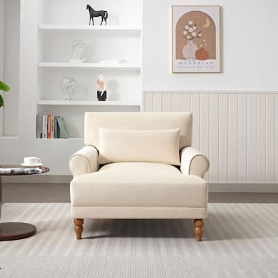Luxurious Large Size Velvet Accent Chair