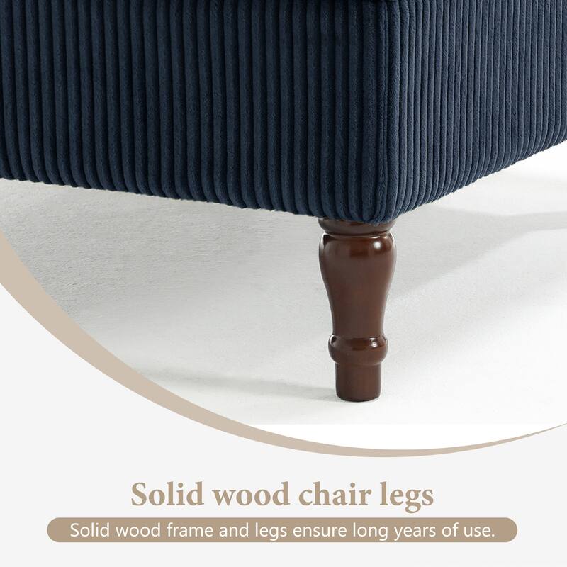 31.78" W Oversized Square Upholstered Storage Ottoman with Wooden Tray