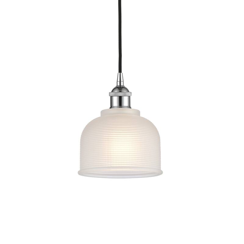 Innovations Lighting 616-1P-9-6 Dayton Pendant Dayton 6" Wide Mini - Polished Chrome / White