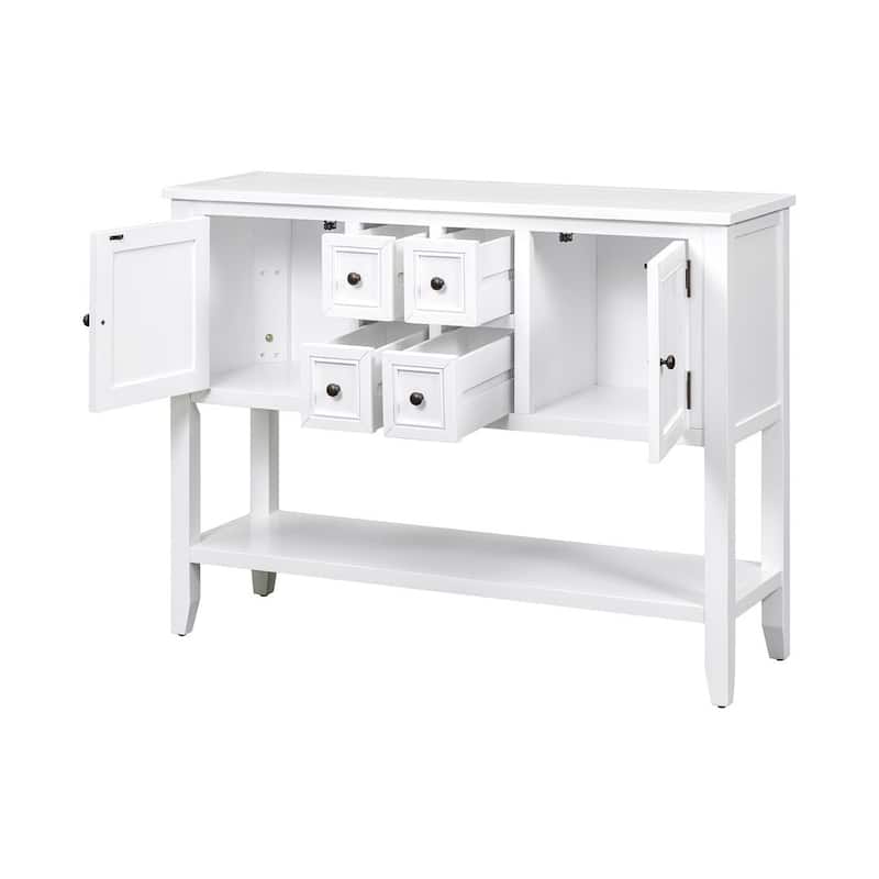 46 "W Modern Vintage Storage Dresser with Four Small Drawers and Bottom Shelf