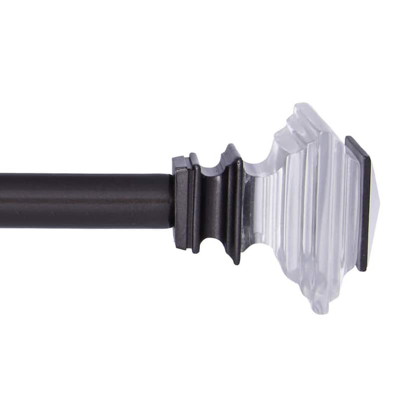 Kenney® Faith 3/4" Standard Decorative Window Curtain Rod, 36-66", Gunmetal - 66-120" - Gunmetal