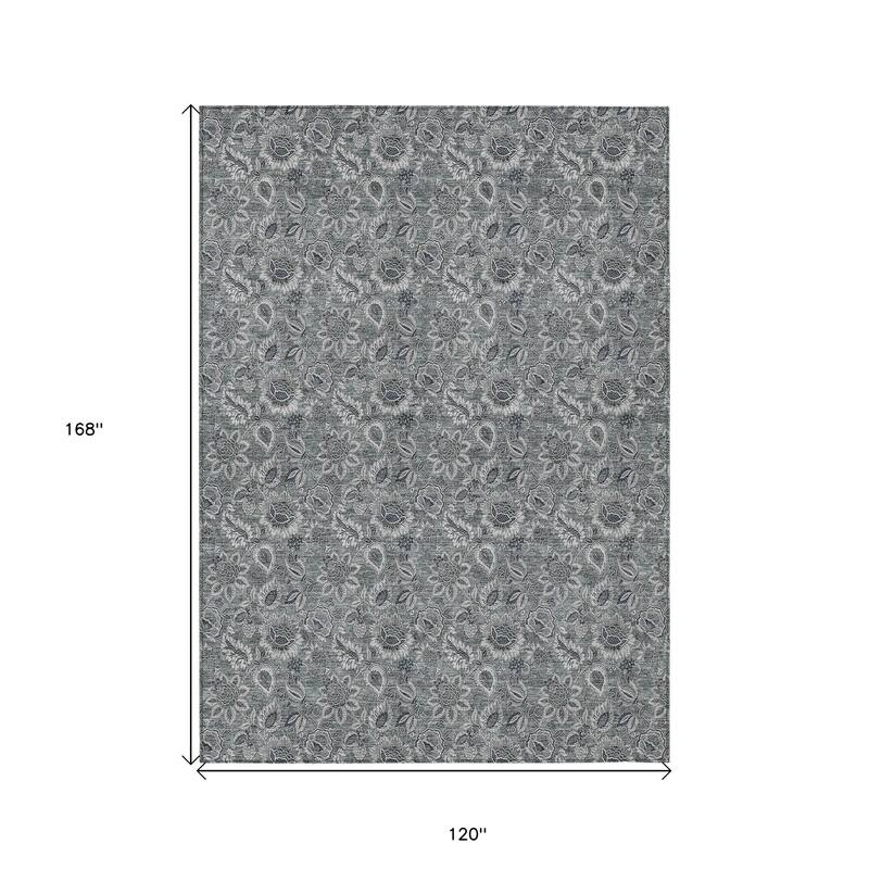 HomeRoots Floral Transitional Rectangle Outdoor Rug
