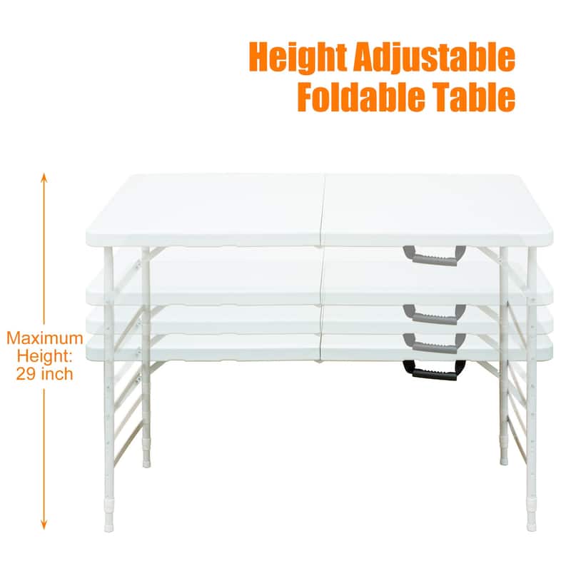 White 4ft, 6ft or 8ft Portable Foldable Plastic Table for Camping