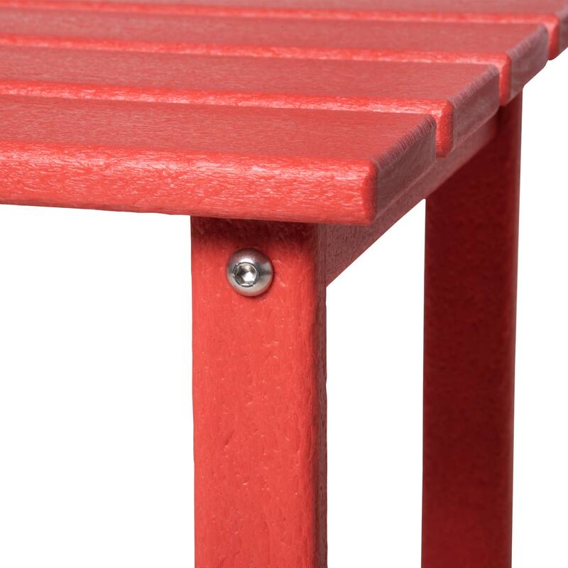 Outsunny Patio Side Table, Square Outdoor End Table, HDPE Plastic Tea Table for Adirondack Chair, Backyard or Lawn