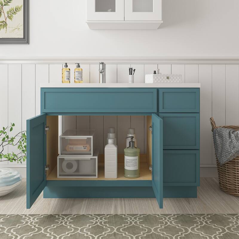 Vanity Art 45" Birch Freestanding Bathroom Vanity Cabinet without Top