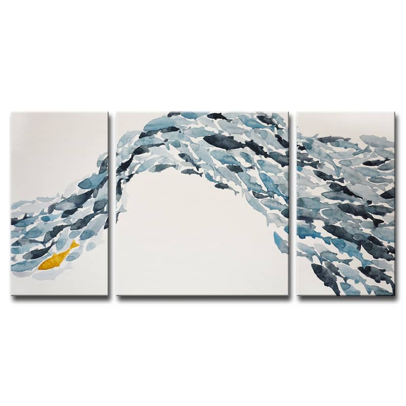 'Goldfish' Wrapped Canvas Coastal Wall Art Set by Norman Wyatt Jr.
