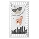 preview thumbnail 1 of 0, Moon and Star Boy or Girl Photo Op Fitted Crib Sheet - Grey Black Gold Modern Celestial City Skyline Twinkle Twinkle Little Star