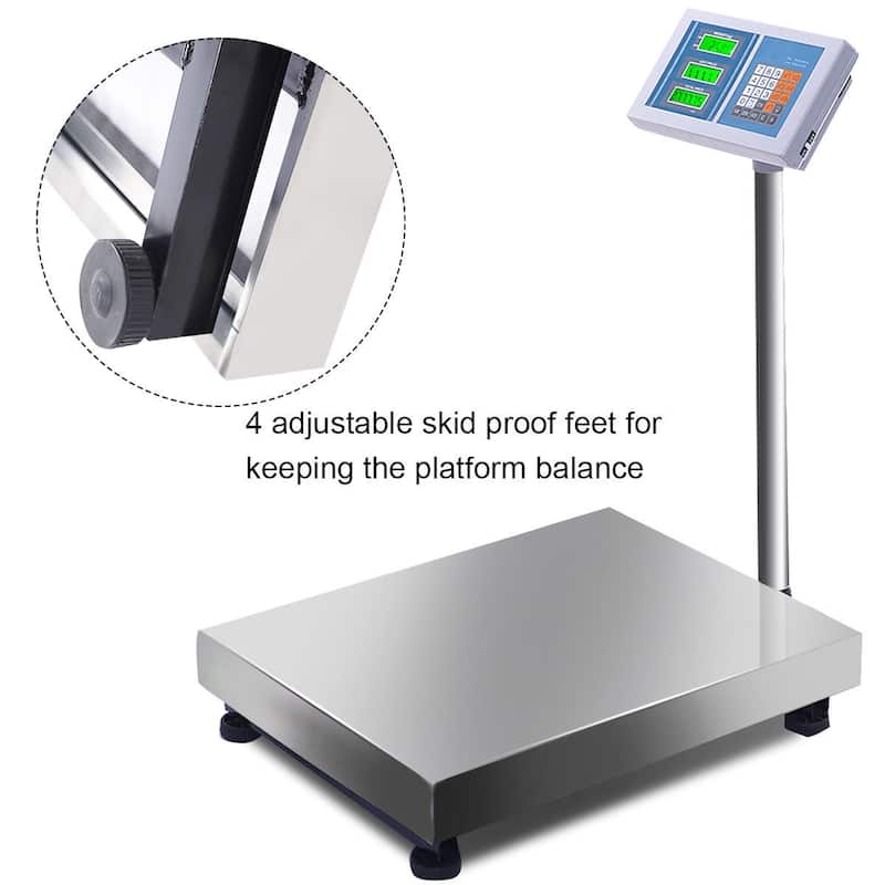 Costway 660lbs Weight Computing Digital Floor Platform Scale Postal - 15.7''x 19.7'' x 30.3''