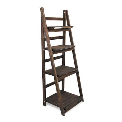 Brown Wood 4 Tier Shelf Stand
