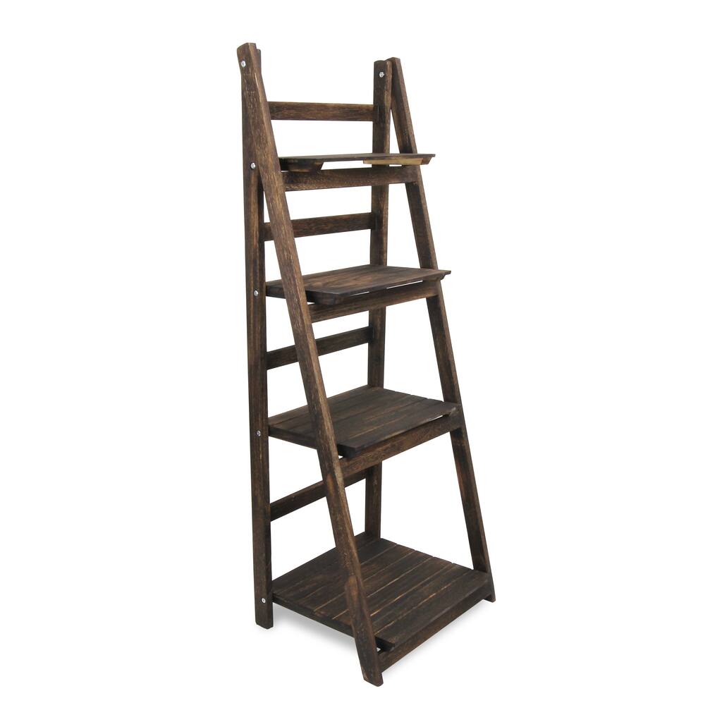 Brown Wood 4 Tier Shelf Stand