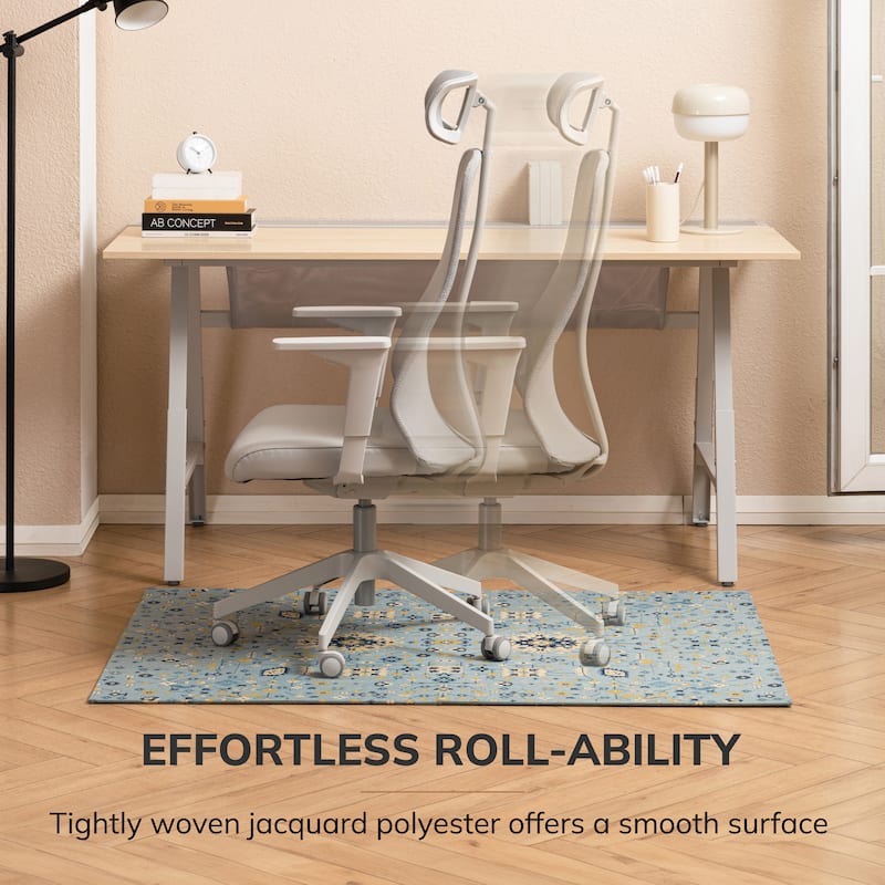 Jani 36"x48" Rug'd Chair Mat-Rug Style Office Chairmat for Carpet & Hard Floors| 0.5" Thick |Non-Slip, Foldable Desk Chair Mat