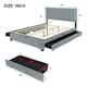 Oriental Style Upholstered Platform Bed with Rivet-decorated Headboard ...