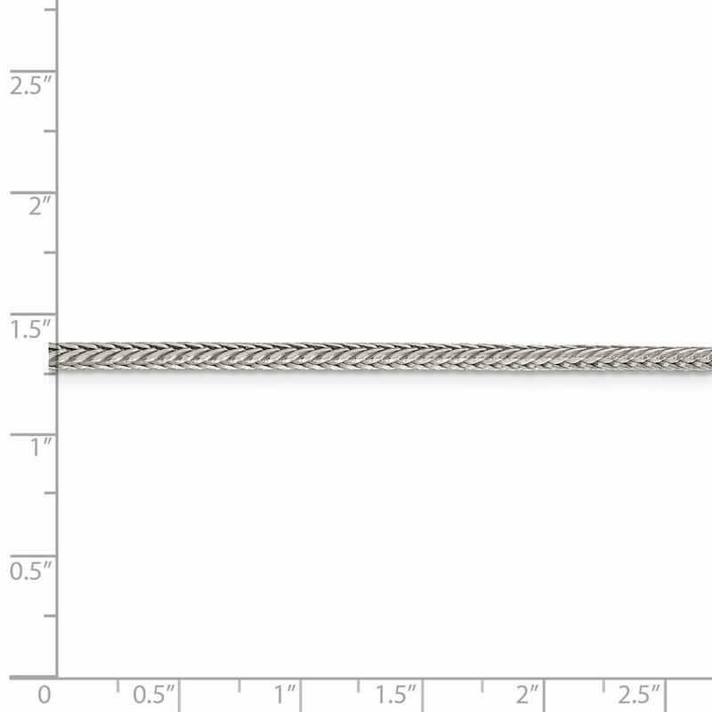 Curata 925 Sterling Silver 2.5mm Diamond Cut Franco Chain Necklace