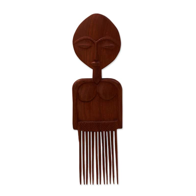Novica Handmade Sefadzi Mahogany Wood Wall Art