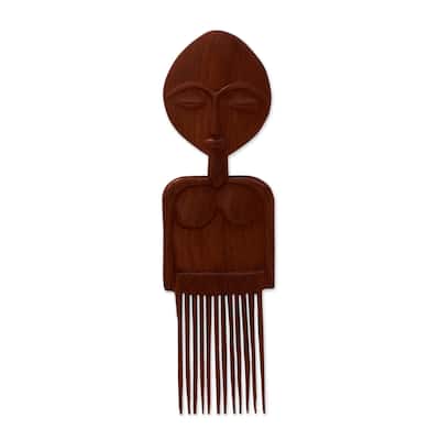 Novica Handmade Sefadzi Mahogany Wood Wall Art