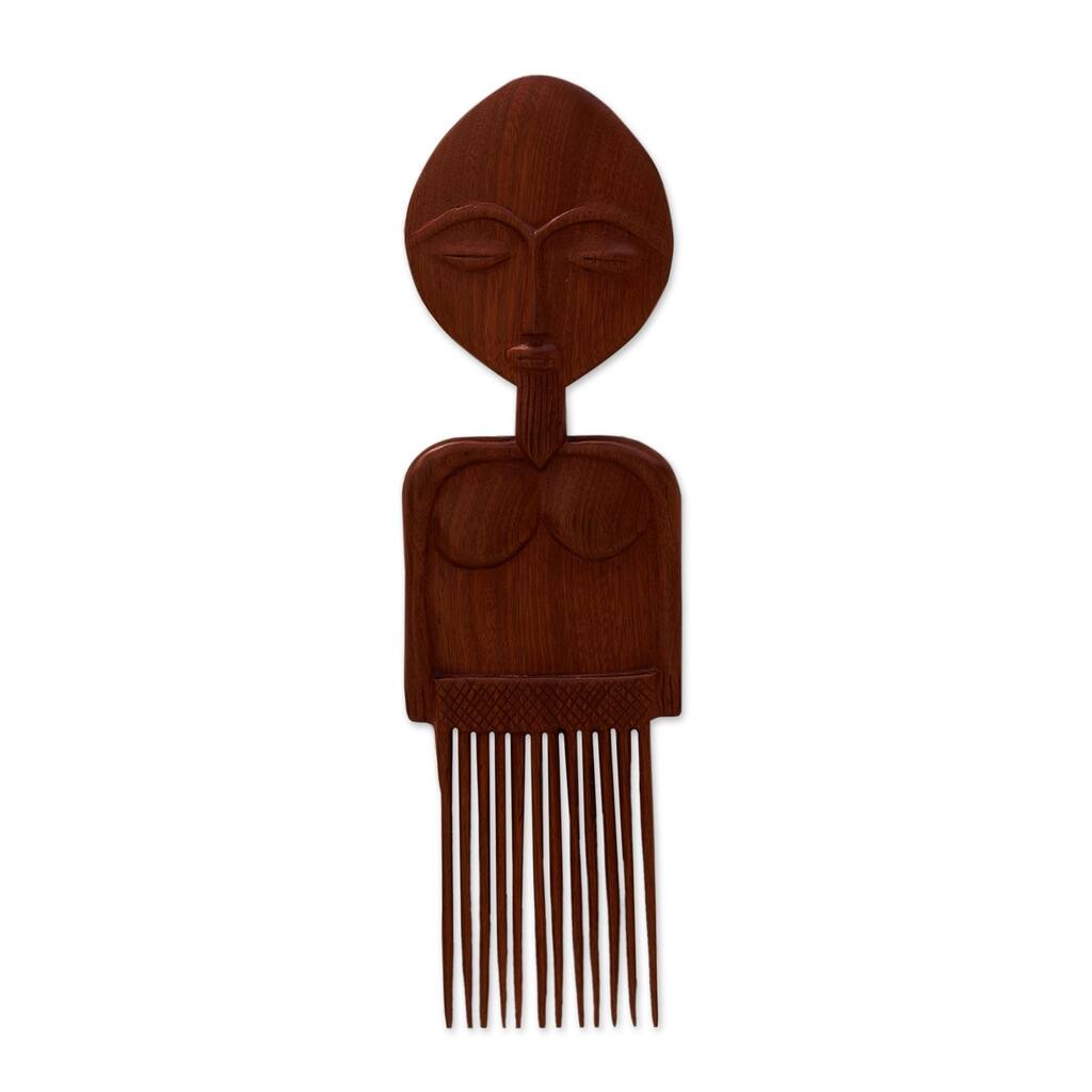 Novica Handmade Sefadzi Mahogany Wood Wall Art