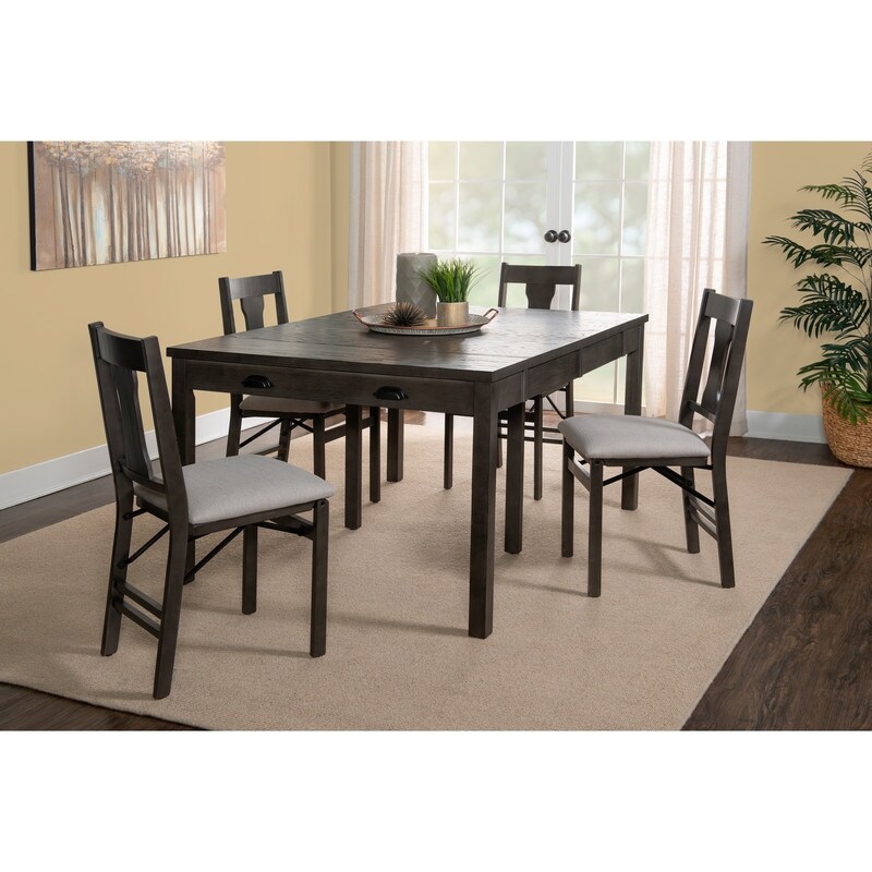 Shop Nevin Grey Expandable 5 Piece Dining Set Overstock 31265180