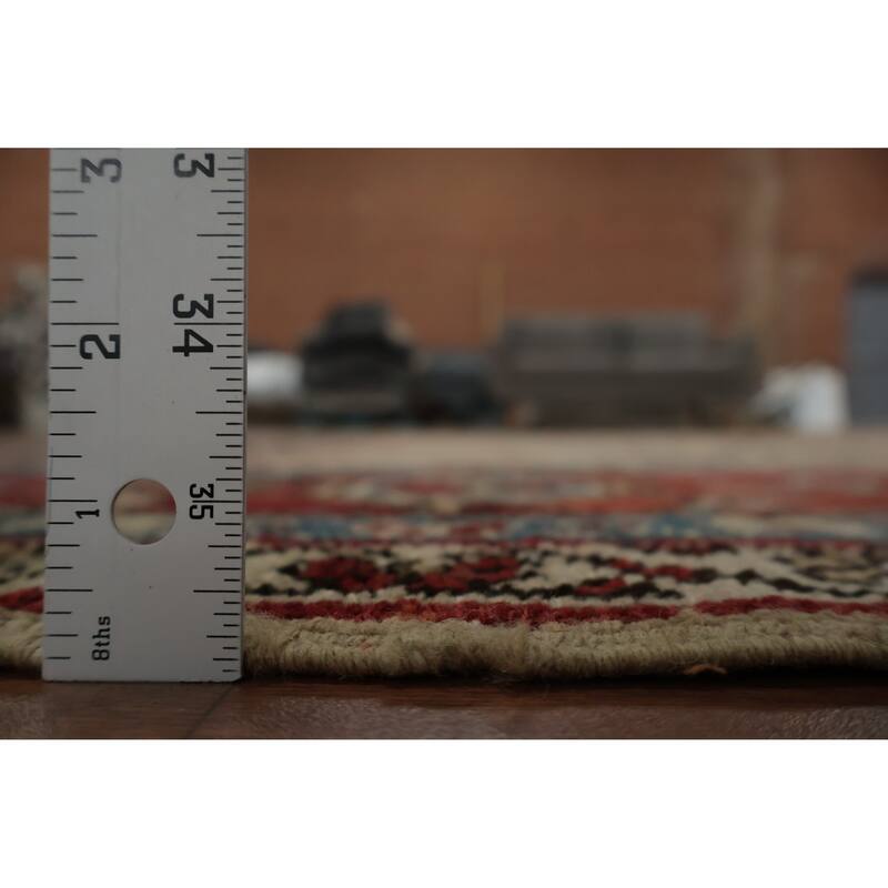 Hand Knotted Oriental 100% Wool Carpet Traditional Floral Beige & Ivories Sultanabad (Ziegler) Area Rug - 11' 0'' X 9' 1''