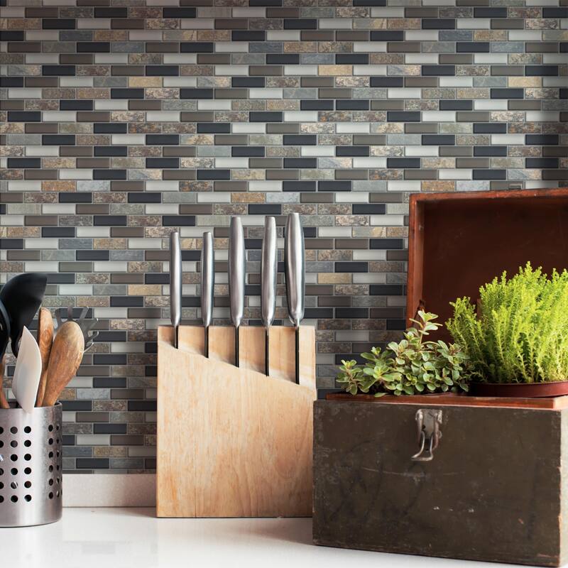 Merola Tile Tessera Subway Stonehenge 10-3/4" x 11-3/4" Glass Wall Tile