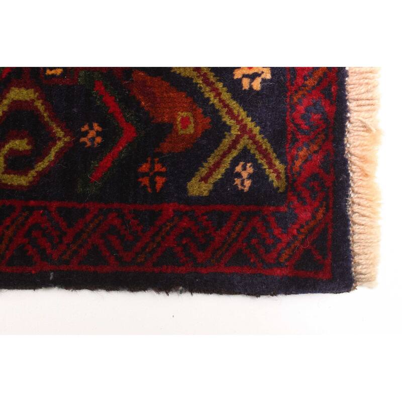 ECARPETGALLERY Hand-knotted Teimani Dark Navy Wool Rug - 2'10 x 3'10