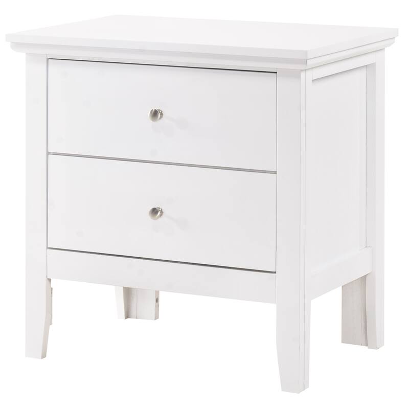 Primo Transitional Wood 2-drawer Nightstand Table