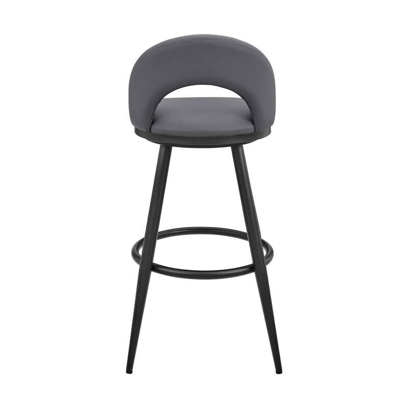 Charlotte Faux Leather and Metal Swivel Counter or Bar Stool