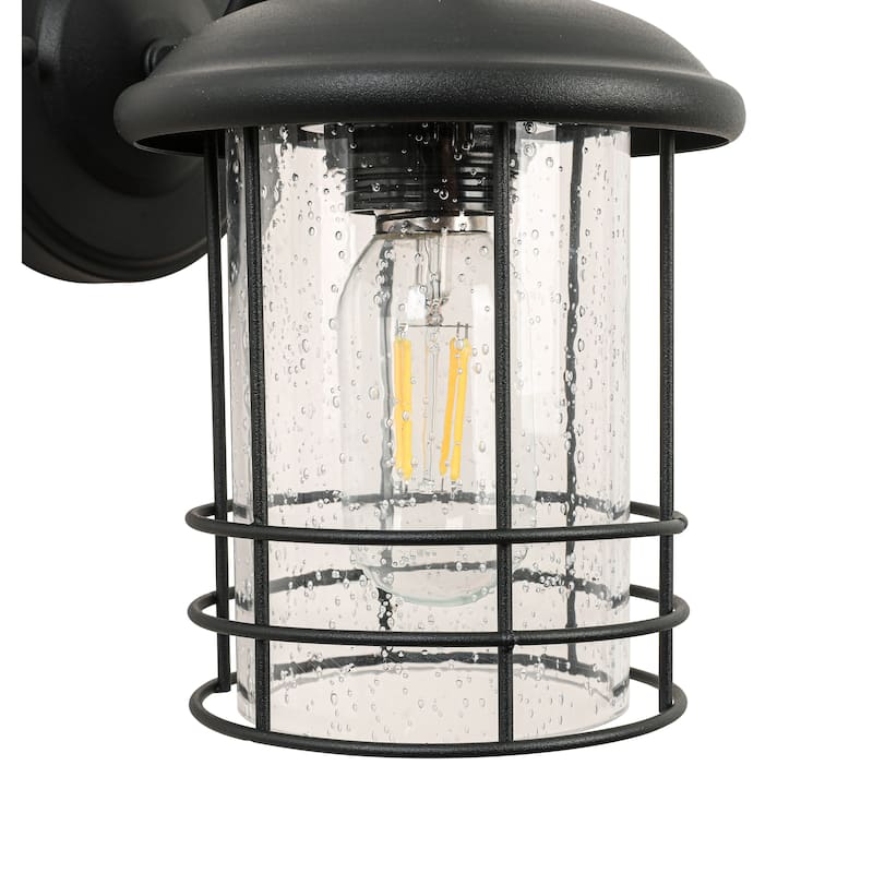 Matte Black Waterproof Outdoor Hardwired Wall Lantern Sconce
