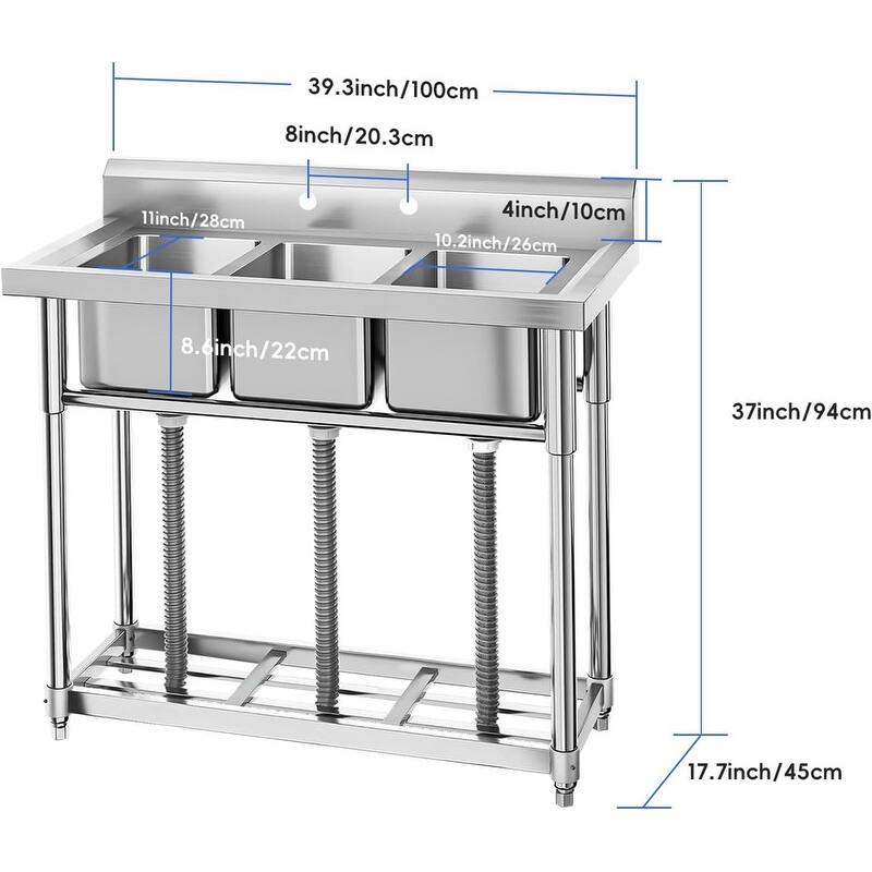 Stainless Steel Freestanding Kitchen Utility Sink