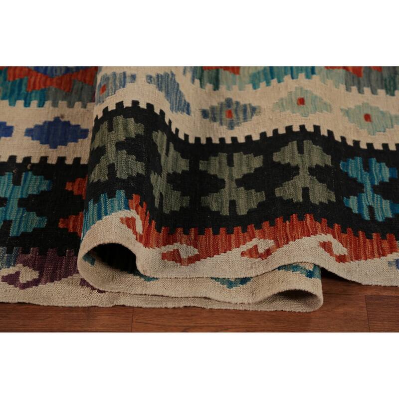 Southwestern Style Kilim Oriental Large Rug Flatweave Wool Carpet - 10'5"x 16'0"