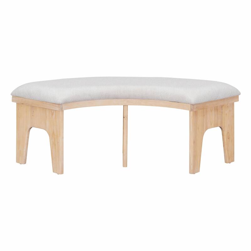 5-Piece Rustic Charm Round Dining Set - 3 Upholstered Chairs with Curved Bench