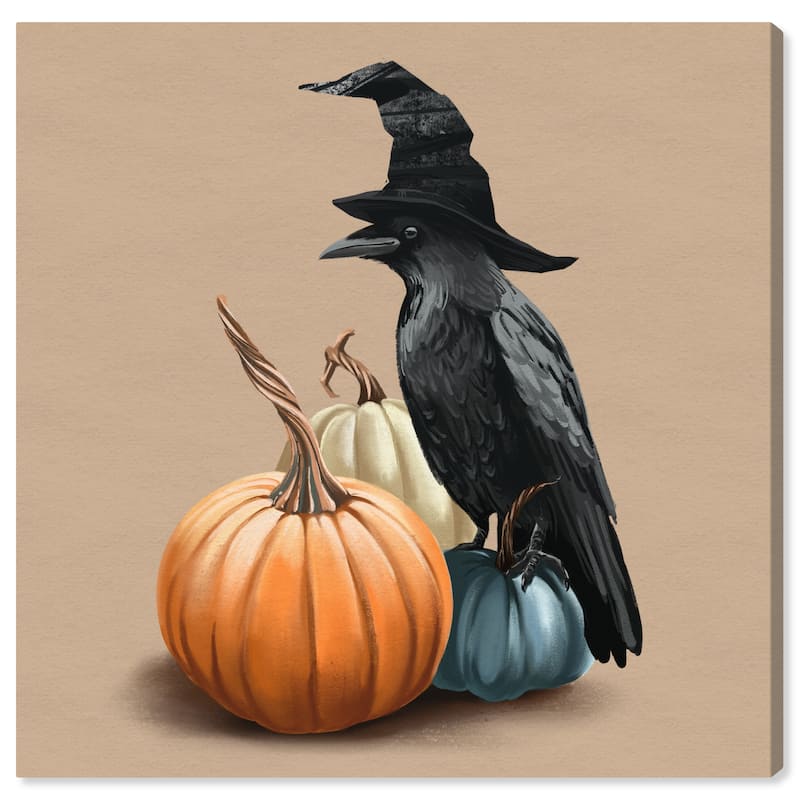 Wynwood Studio Prints Holiday and Seasonal Witch's Best Friend Orange and Orange Modern & Contemporary Wall Art Canvas Print